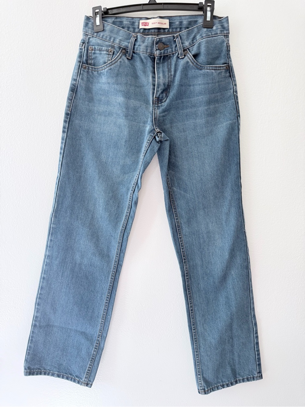 Levi’s 505 Regular Jeans Boys 16 Reg W28 L30 Blue Straight Leg Stretch Denim